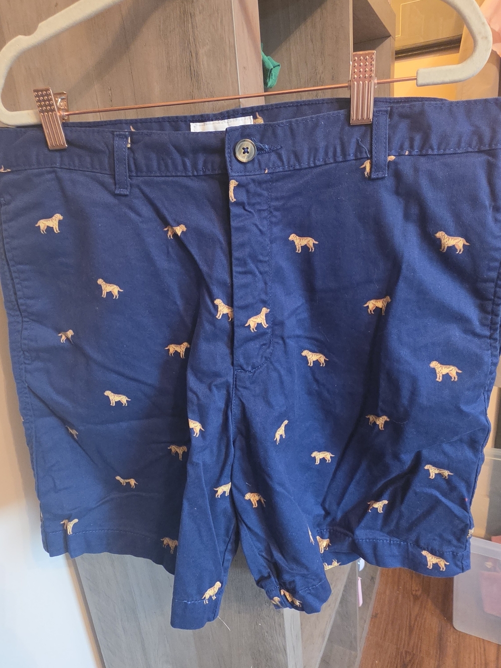 Saddlebred Navy Shorts with Tan Dog Embroidery